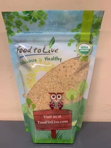 Vista 9 de Food to Live Mezcla orgánica de semillas de lino y cáñamo, mezcla de 1 libra de corazones de cáñamo crudos y semillas de lino doradas molidas