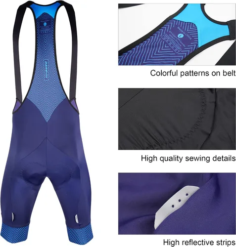 Vista 7 de Darevie Pantalones cortos de ciclismo profesional para hombre, 6H, 500 KM, pantalones cortos de ciclismo con relleno 3D con agarre de pierna de 2.8in