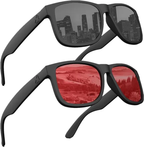 Vista 12 de MAXJULI Gafas de sol polarizadas para hombres y mujeres, lentes de sol rectangulares con protección UV 8806