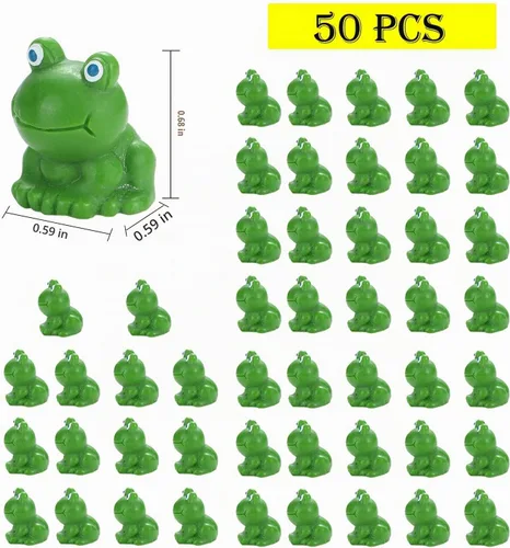 Vista 2 de EKisemio 50 piezas de decoración de jardín de ranas pequeñas Figuras
