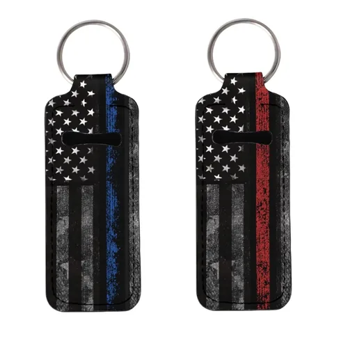 Vista 36 de Soporte para bálsamo labial con bandera americana, águila calva, llavero, soporte portátil para brillo de labios, organizador para rastreador