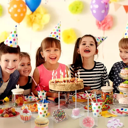 Vista 6 de Vowcarol Cajas para tartas para tartas, paquete de 50 cajas para tartas individuales con agujero, cajas de regalo pequeñas de 2 x 2 x 2 pulgadas