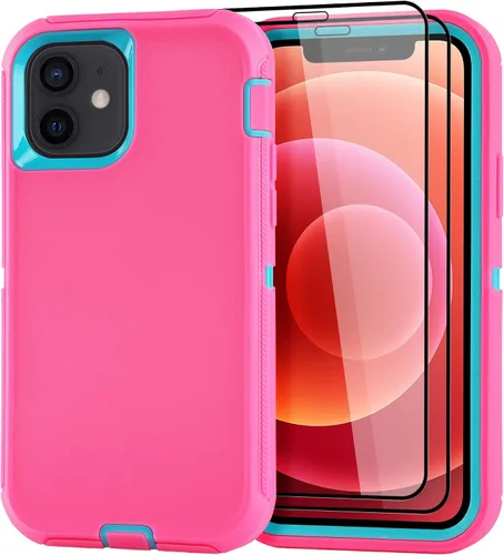 Vista 13 de Funda para iPhone 12 Mini con funda de clip para cinturón y 2 protectores de pantalla, funda de protección completa resistente de grado militar a