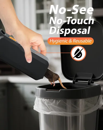 Vista 5 de Trampa eléctrica para ratones para uso en interiores, exterminador de ratones humano con indicador LED, trampa electrónica para ratones