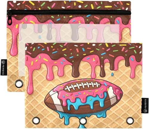 Vista 34 de Gredecor Estuche para lápices con 3 anillos con purpurina azul y rosa con cremallera, 2 unidades, organizador transparente para carpeta escolar