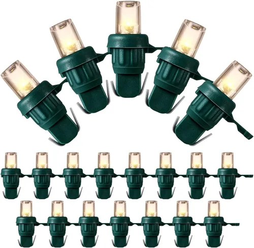 Vista 21 de Honoson Bombillas de Repuesto de Cadena de Luces LED de Navidad de 5 mm Bombillas de Luz de Alambre de Ángulo Amplio LED Conjunto de Luces