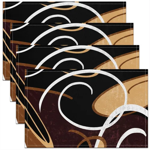 Vista 43 de Modern Circles - Juego de 4 manteles individuales de 12 x 18 pulgadas, patrón geométrico abstracto, decorativo, para niños, adolescentes y adultos