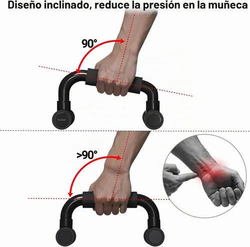 Vista 4 de READAEER Barras de Flexiones para Gimnasio, Equipo de Ejercicio, Fitness, 1 Par de Mangos de Flexiones con Agarre de Espuma Acolchada y Estructura