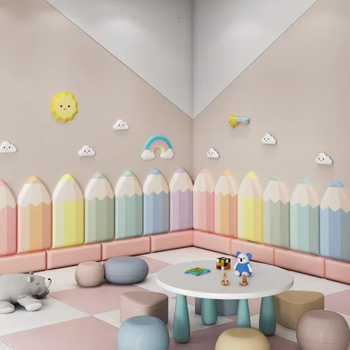 Vista 5 de WIGING Adhesivos de pared anticolisión, 1.3 in de grosor para sala de estar, dormitorio, sala de juegos, acolchado de pared de protección infantil