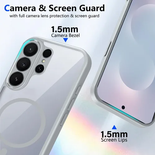 Vista 511 de Funda magnética transparente compatible con Xiaomi 17T, color negro 2 en 1 PC + TPU cubierta de teléfono a prueba de golpes, carcasa protectora