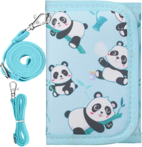 Vista 3 de Hapycat Cartera infantil para niñas, Panda-azul