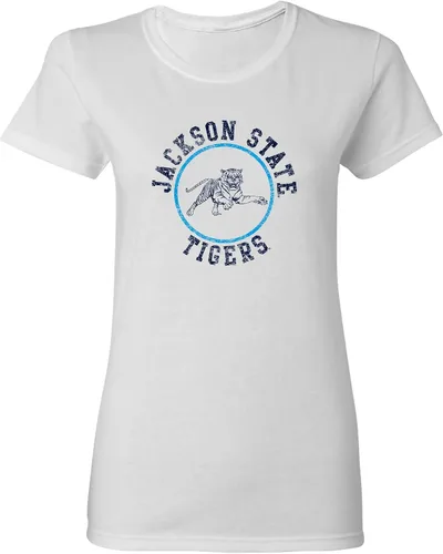 Vista 35 de NCAA - Camiseta para mujer, diseño de círculo envejecido, color del equipo, universidad