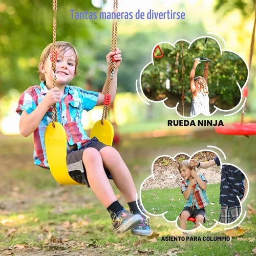 Vista 7 de Ninja Warrior - Carrera de obstáculos para patio trasero de niños, kit de línea floja de 65 pies con 13 obstáculos, hebillas de instalación rápida