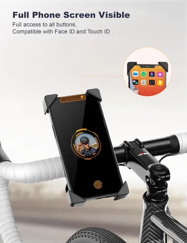 Vista 7 de Grefay Soporte para teléfono de bicicleta, soporte de teléfono para motocicleta con abrazadera de manillar para bicicleta, adecuado con iPhone 16 15