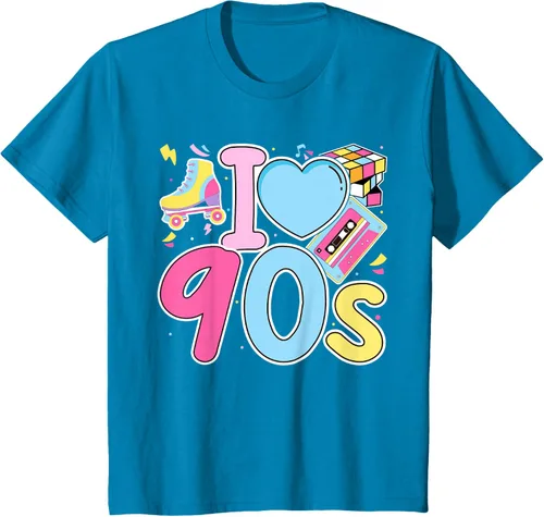 Vista 61 de I Love 90's Retro Style Nostalgia Vibe Funny 1990's Party T-Shirt Negro