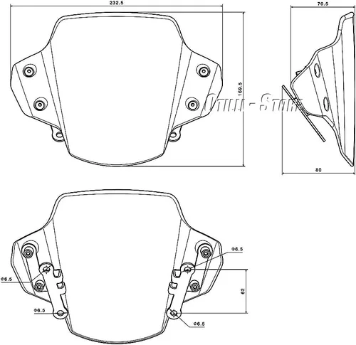 Vista 5 de Nueva motocicleta MT09 Touring Sports parabrisas w/kit de soporte deflector para Yamaha MT-09 MT 09 mt09 2021 2022 2023 (negro)