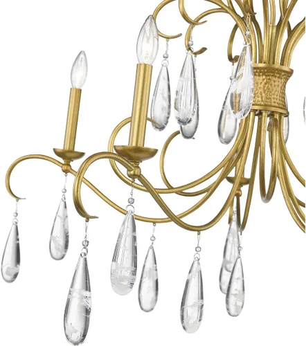 Vista 6 de Z-Lite Lámpara de araña Amara 3039-38GG, 5 luces, 300 vatios en total, oro dorado