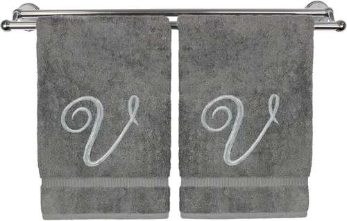 Vista 143 de Toalla de mano con monograma, regalo personalizado, 16 x 30 pulgadas, extra absorbente, 100% algodón turco, acabado de rizo suave, para baño, cocina