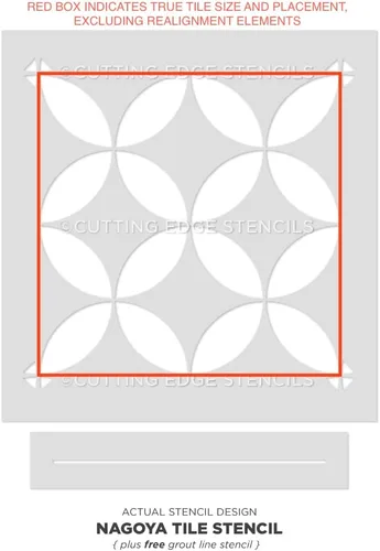 Vista 8 de Nagoya - Plantilla de azulejos – Plantillas para pintar pisos – Plantillas para manualidades reutilizables – Plantilla tus pisos y ahorra