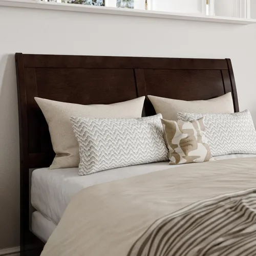 Vista 4 de AFI, Portland - Cama de plataforma matrimonial con estribo a juego con cama nido individual, color espresso