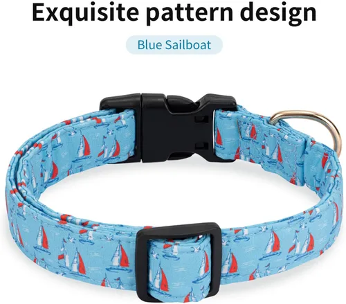 Vista 2 de Collares de perro personalizados, collares ajustables para cachorros con hebilla de seguridad para perros pequeños, medianos y grandes, collar
