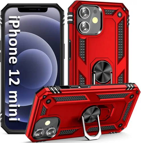 Vista 21 de ADDIT i Phone 12 Mini - Funda para iPhone 12 Mini, con anillo de soporte, soporte ajustable, grado militar, protección resistente, a prueba