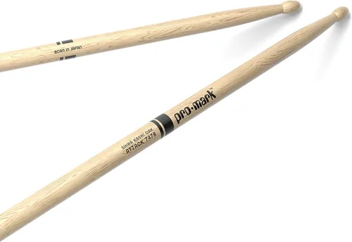 Vista 13 de ProMark Baquetas de batería Classic Attack 2B Shira Kashi Oak Baquetas, punta ovalada de nailon, un par Punta de nailon