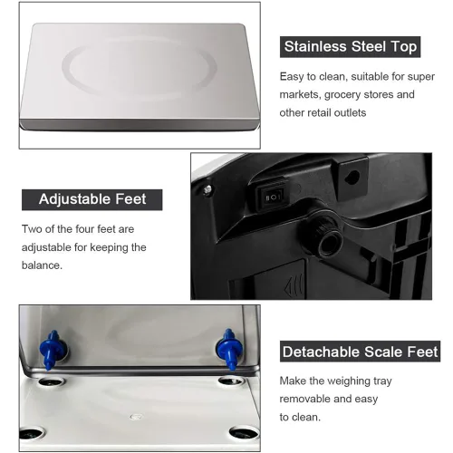 Vista 2 de Báscula comercial, 88.2 lbs/88 lB Escala de cálculo de precio digital Peso de alimentos Báscula de cocina de alimentos para contar productos