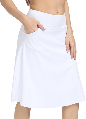 Vista 29 de Falda pantalón para mujer, modesta, hasta la rodilla, atlética, midi, para correr Beige
