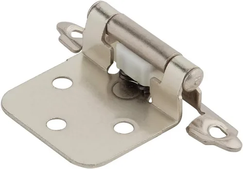 Vista 4 de Silverline 6 pares de bisagras de gabinete de cierre automático, para puerta de cocina con superposición variable, níquel satinado cepillado