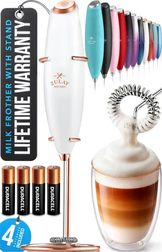 Vista 36 de Zulay Kitchen Potente varita espumadora de leche con 2 baterías Duracell – Mezclador de bebidas portátil ultrarrápido – Máquina de espuma eléctrica