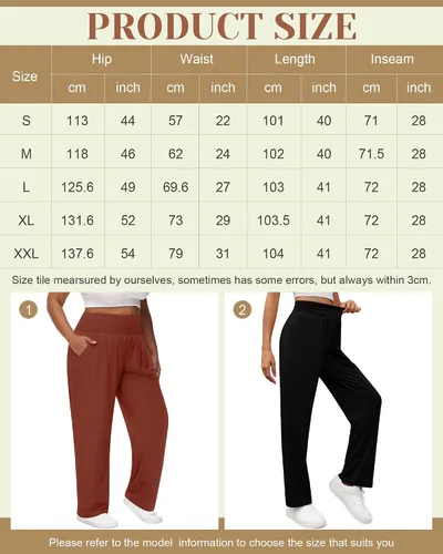 Vista 6 de Neer - Conjunto de 3 pantalones de yoga de pierna ancha para mujer, cómodos, holgados, de cintura alta, pantalones deportivos casuales