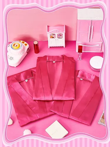 Vista 4 de Jecery 12 piezas de bata de satén floral kimono para niñas, color sólido, bata de spa para boda, fiesta de cumpleaños, baño, albornoces nupciales
