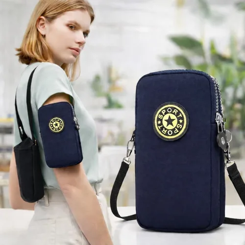 Vista 6 de Bolso cruzado para teléfono para mujer, mini bolso de hombro ligero con cremallera, bolsa de viaje pequeña manos libres para uso diario (negro)