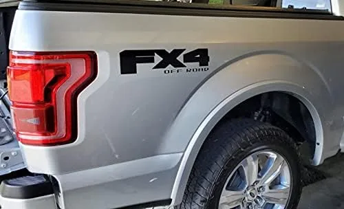 Vista 3 de FX4 Offroad Black (brillo) Calcomanías adhesivas compatibles con Ford F150 troquelado (2015-2020) - CB_Solid (juego de 2) con licencia oficial Negro