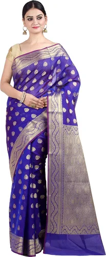 Vista 7 de Chandrakala Banarasi - Sari para mujer con blusa sin costura (1105)