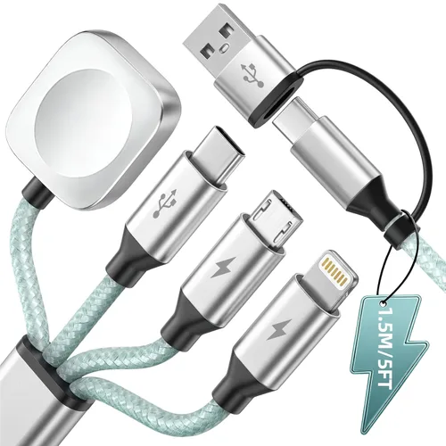 Vista 23 de Cable de carga múltiple USB C 4in2 3 X para cargador de iWatch, 5 B1-cuadrado