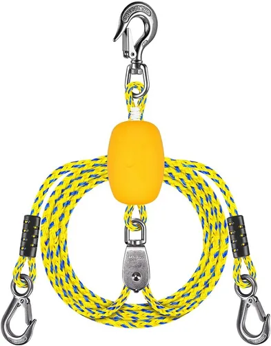 Vista 9 de Dolibest Conector rápido de cuerda de remolque para tubería - Arnés de remolque de barco con gancho de acero inoxidable (rotación 360) - 20 pulgadas
