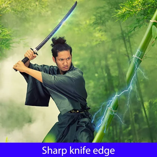 Vista 5 de Kamaiwo-1045/1060 hechas a mano forjadas a mano auténticas, las espadas samuráis katana japonesas son un regalo único para hombres. El acero de alto