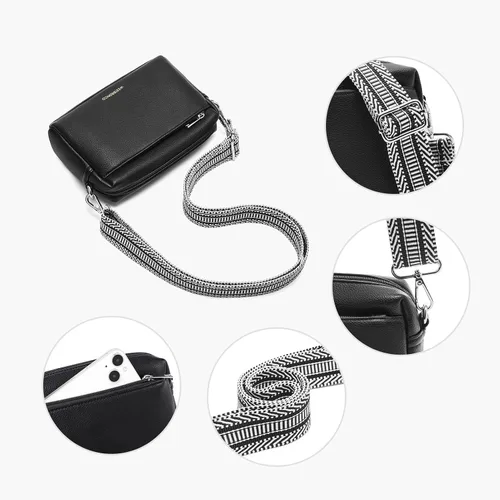 Vista 5 de WESTBRONCO Bolsos cruzados pequeños para mujer, bolsos de hombro, cartera con correa ajustable