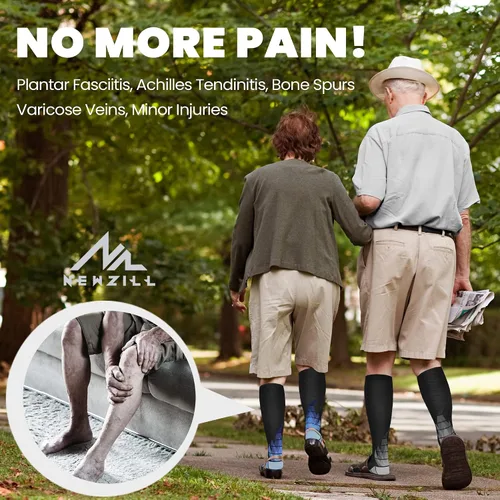 Vista 4 de NEWZILL Calcetines de compresión médica para mujeres y hombres, circulación de 20-30 mmHg, el mejor apoyo para correr, atletismo, ciclismo