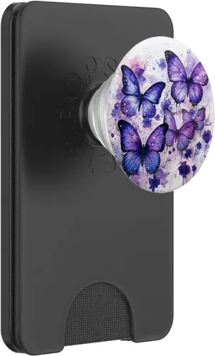 Vista 7 de mariposa estética púrpura mariposas naturaleza azul PopSockets estándar PopGrip