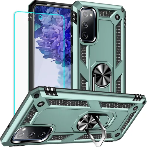 Vista 11 de Yiakeng Funda para Samsung Galaxy S20 FE, funda Galaxy S20 FE 5G con protector de pantalla HD, fundas protectoras de grado militar con anillo
