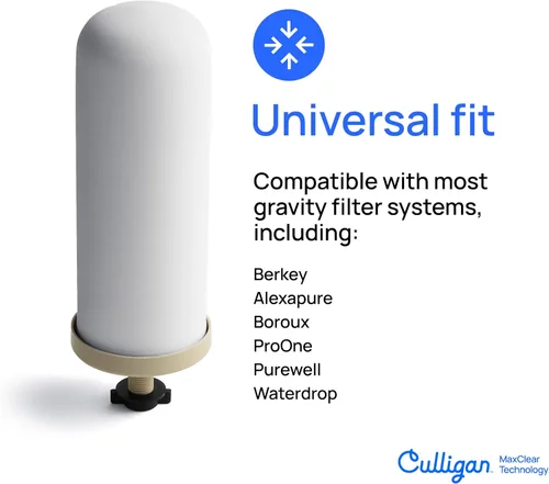 Vista 3 de Culligan MaxClear - Filtro de agua por gravedad de 7 pulgadas compatible con sistemas de filtro de agua ProOne y Berkey, filtro de cerámica