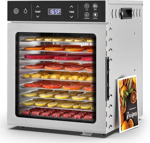 Vista 9 de Suteck Deshidratador de alimentos de 12 bandejas, acero inoxidable, 4 2-Plateado