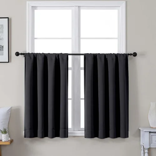Vista 39 de Gwine Cortinas opacas para dormitorio, 54 pulgadas de largo, paneles de cortina de ventana con aislamiento térmico y reducción de ruido, cortinas