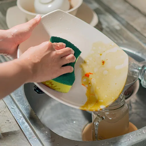 Vista 7 de Esponjas de limpieza de cocina,Paquete de 24 Eco Anti-Scratch para platos,Esponjas para fregar