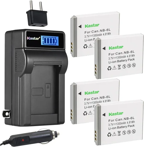 Vista 7 de Kastar NB-6LH - Cargador de batería para Canon PowerShot SX510 HS, PowerShot SX520 HS, PowerShot SX530 HS, PowerShot SX540 HS, PowerShot SX600 HS