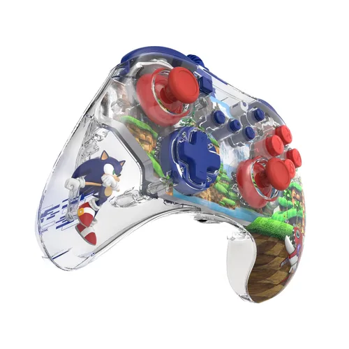 Vista 2 de PDP REALMz Nintendo Switch Pro Controller, Customizable LED Lighting, 3.5mm Headphone Jack, Officially Licensed by Nintendo and SEGA Sonic