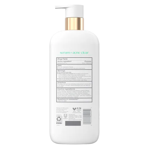 Vista 2 de Dove Serum + Gel de baño transparente para acné con ácido salicílico al 1%